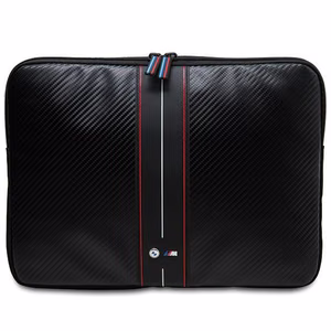 BMW Carbon & Red Stripe sleeve for a 16" laptop - black