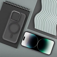 MATTE MAG COVER viedtālruņa apvalks, saderīgs ar MagSafe, IPHONE 15 Pro Max titāna