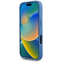 Guess 4G Circle Classic Logo Magnētiskais viedtālruņa apvalks iPhone 16 - zils