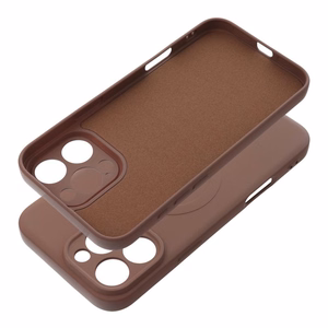 Case for iPhone 17 Pro Max / 18 Pro Max (low camera edge) Silicone Mag Cover compatible with MagSafe (camera protection) brown