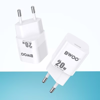 BWOO CDA155 PD sienas lādētājs 1x USB-C ports 1A 20W balts