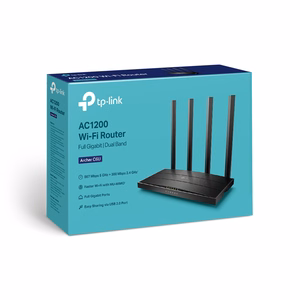 Melns divjoslu TP-Link Archer C6U AC1200 Gigabit Wi-Fi maršrutētājs