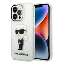 Karl Lagerfeld Ikonik Karl viedtālruņa apvalks iPhone 14 Pro - caurspīdīgs