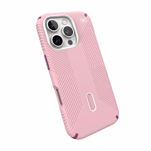 Speck Presidio2 Grip ClickLock & MagSafe vāciņš ierīcei iPhone 16 Pro, Wednesday Pink / Boysenberry Purple / balts