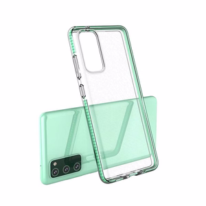 Spring Case (m) ar skaidru TPU gel aizsargapvalku ar krāsainu rāmi Samsung Galaxy A72 4G - gaiši zils