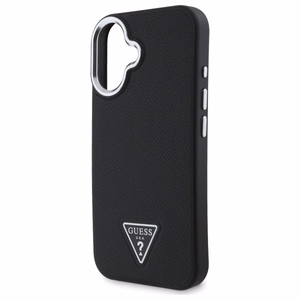 Guess GUHMP16MPGTSPSK iPhone 16 Plus 6.7" melns/melns cietais apvalks Graudains Trīsstūris MagSafe