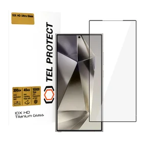 Rūdīts stikls Tel Protect 10X HD Titanium priekš Samsung Galaxy S24 Ultra (ar pirkstu nospiedumu atbloķēšanu) (apvalks)