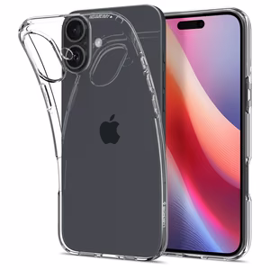 Spigen Liquid Crystal viedtālruņa apvalks iPhone 16 Plus – caurspīdīgs