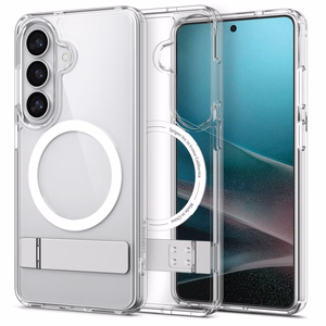 Spigen Ultra Hybrid S Mag MagSafe maciņš priekš Samsung Galaxy S26+ - caurspīdīgs un balts