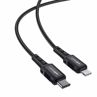 Acefast C4-01 Lightning - USB-C PD kabelis 30W 3A 480Mb/s 1.8m - melns