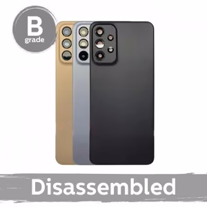 Aizmugurējais vāciņš saderīgs ar Samsung A236 A23 5G (A235 A23 4G) / melns / ar kameras objektīvu 100% oriģināls (9/10 izjaukts)