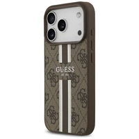 GUESS viedtālruņa apvalks IPHONE 17 Pro, saderīgs ar MagSafe GUHMP17LP4RPSW (4G Printed Stripes), brūns