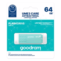 Goodram zibatmiņa 64GB USB 3.0 UME3 Care gaiši zaļš