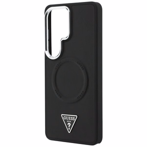 Guess maciņš Embossed Ring Triangle Logo MagSafe priekš Samsung Galaxy S26 Ultra melns