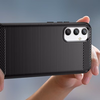 Carbon Case viedtālruņa apvalks Realme 10 Pro elastīgs silikona oglekļa pārklājums melns