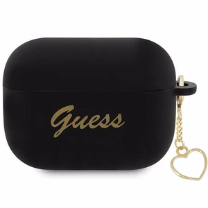 Guess GUAP2LSCHSK AirPods Pro 2 чехол чёрный/чёрный Silicone Charm Heart Collection