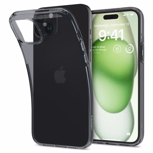 Spigen Crystal Flex viedtālruņa apvalks iPhone 15 Plus - pelēks/caurspīdīgs