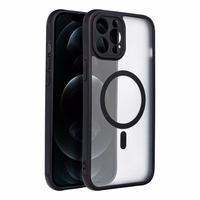 Viedtālruņa apvalks – pilnīgi matētais magnētiskais apvalks, saderīgs ar MagSafe IPHONE 12 Pro Max, melns