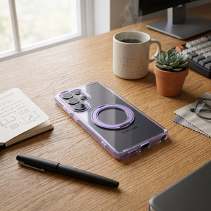 Case for Samsung A57 Frame Circle Stand compatible with MagSafe purple