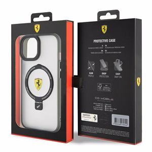 Ferrari gredzena statīva 2023 kolekcijas magnētiskais viedtālruņa apvalks iPhone 15 Plus / 14 Plus - caurspīdīgs