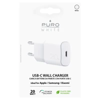 Puro White 20W Power Delivery USB-C sienas lādētājs - balts