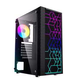 Gembird Fornax 2500 ARGB Gaming ATX computer case, Midi Tower, backlight,  melns