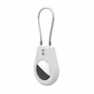 Apple AirTag Case with Steel Cable - White