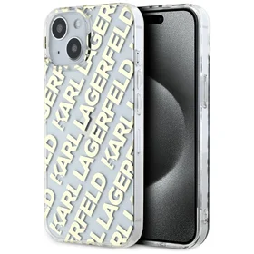 Karl Lagerfeld IML Fullover Logo viedtālruņa apvalks iPhone 15 / 14 / 13 - zelts
