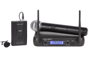 WR-358LD 2 kanālu VHF bezvadu mikrofonu komplekts, rokas un piespraužamais mikrofons
