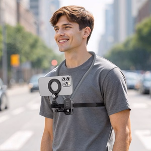 Neck magnetic phone holder Hoco K31 melns pelēks
