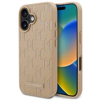 Karl Lagerfeld Hot Stamp MagSafe iPhone 16 apvalks - beigs