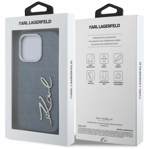 Karl Lagerfeld FW Jeans Signature Logo Maciņš iPhone 16 Pro Max - zils
