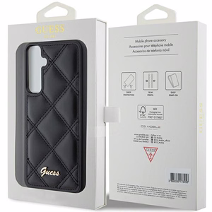 Guess GUHCS23FEPSQSQSK S23 FE S711 melns/melns cietais apvalks stepēts metāla logotips