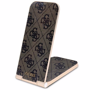 Guess 4G Pattern MagSafe складное 2 в 1 15W индуктивное зарядное устройство - коричневый