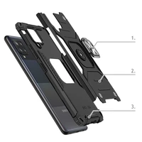 Wozinsky Ring Armor viedtālruņa apvalks ar statīvu izturīgs aizsargpārsegs Samsung Galaxy A42 5G sarkans