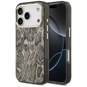 Чехол Guess Python Pattern MagSafe для iPhone 17 Pro - коричневый