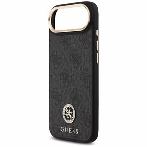 Guess 4G Strass Logo & Big Strap Metal Buttons Magnētiskais viedtālruņa apvalks iPhone Air - melns