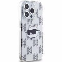Karl Lagerfeld IML Choupette galvas un monogrammas apvalks iPhone 15 Pro Max - caurspīdīgs