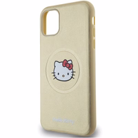 Hello Kitty ādas Kitty Head magnētiskais viedtālruņa apvalks iPhone 11 / Xr - zelta