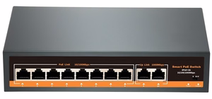 PoE komutators 8 portu 100Mbps +2G augšup