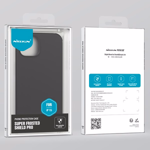 Nillkin Super Frosted Shield Pro pastiprināts apvalks iPhone 15 Plus - zils