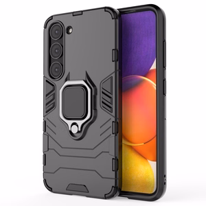 Ring Armor viedtālruņa apvalks Samsung Galaxy S23 bruņots pārsegs magnētiskais turētājs gredzens melns