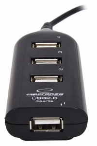 Esperanza EA116 interface hub 480 Mbit/s melns