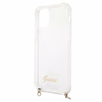 Guess GUHCP12MKC4GSGO iPhone 12/12 Pro 6.1" Caurspīdīgs cietais apvalks 4G Zelta ķēde