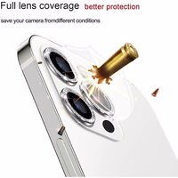 Aizsargstikls HARD DIAMOND kamerai (LENS) Iphone 15 Pro/15 Pro Max melns (3 gab.)