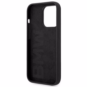 BMW BMHCP14MSILBK iPhone 14 Plus 6.7 - melns silikona/metāla logotips