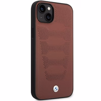 Viedtālruņa apvalks BMW BMHCP14S22RPSR iPhone 14 6.1" bordo/bordo ādas sēdekļu raksts