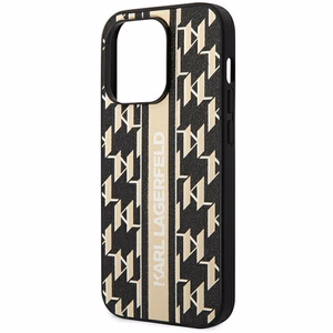 Karl Lagerfeld KLHCP14XPGKLSKW cietais maciņš iPhone 14 Pro Max 6,7" Monogram Stripe – brūns