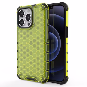 Honeycomb Case bruņu vāks ar TPU buferi iPhone 13 Pro zaļš