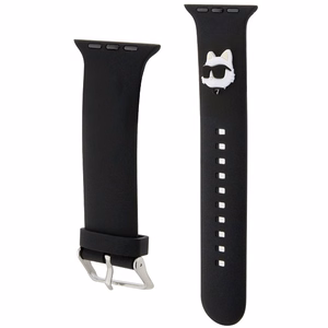 Karl Lagerfeld 3D резиновый ремешок Choupette Head Apple Watch 42/44/45/49mm - черный